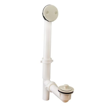 Jones Stephens Biscuit Two-Hole Friction Lift Bath Waste Kit, Tubular Full Kit, PVC P3751BI